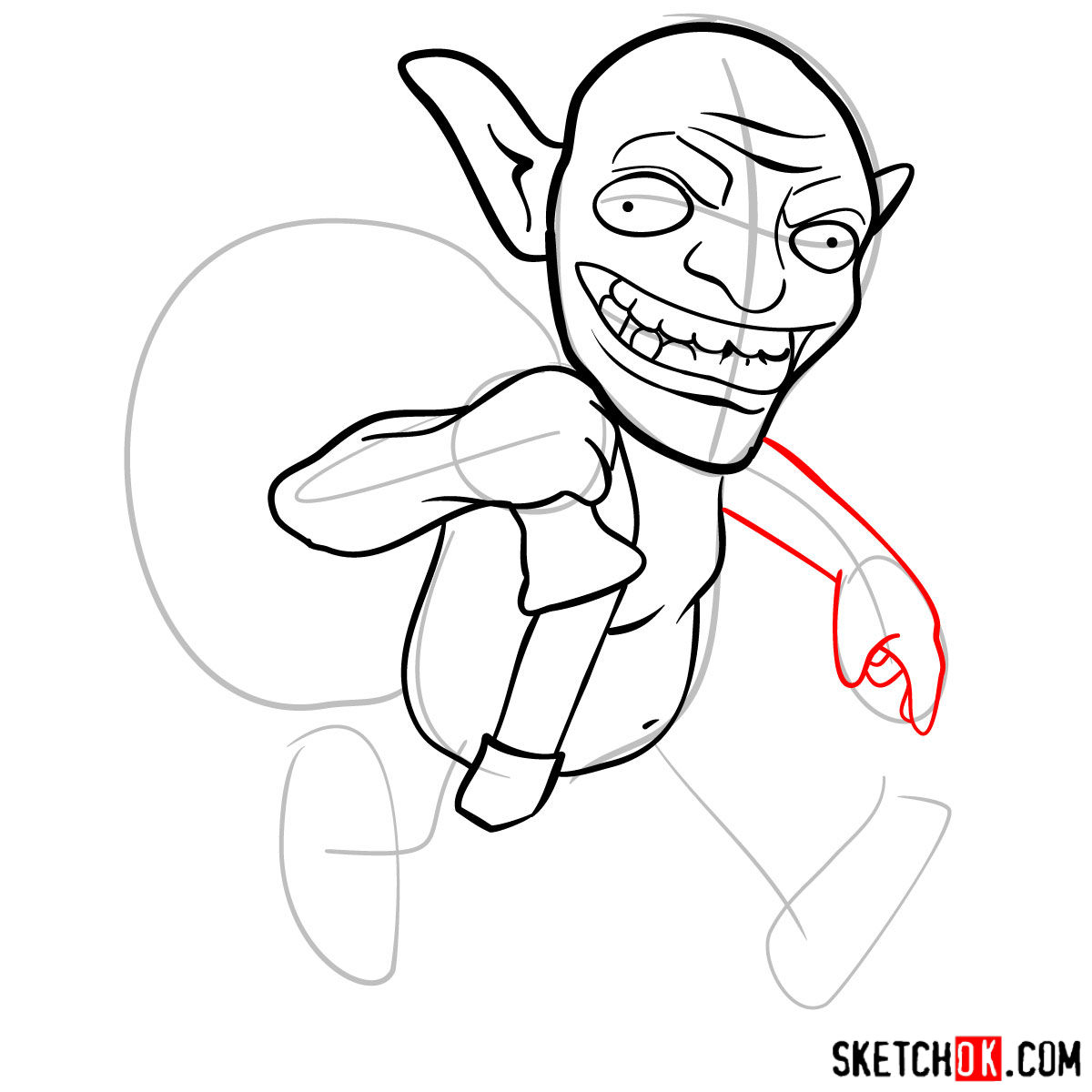 How to draw Goblin from Clash of Clans - step 07