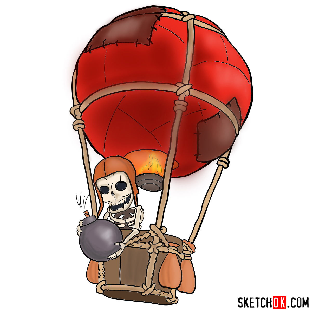 How to draw Balloon with a skeleton