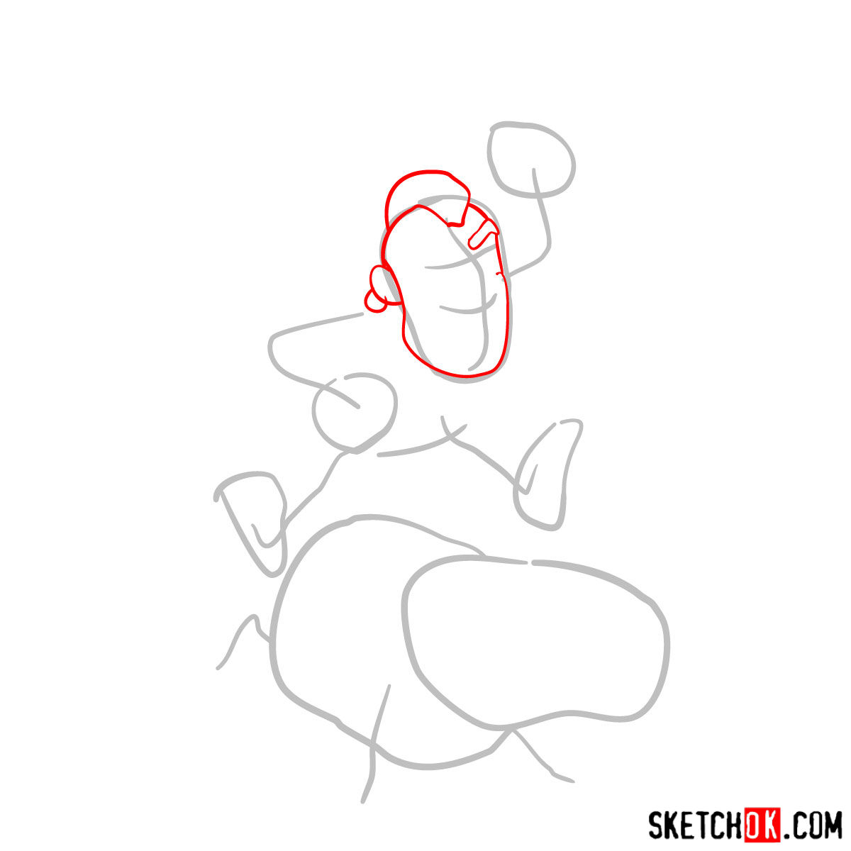 How to draw Hog Rider from Clash of Clans - step 02