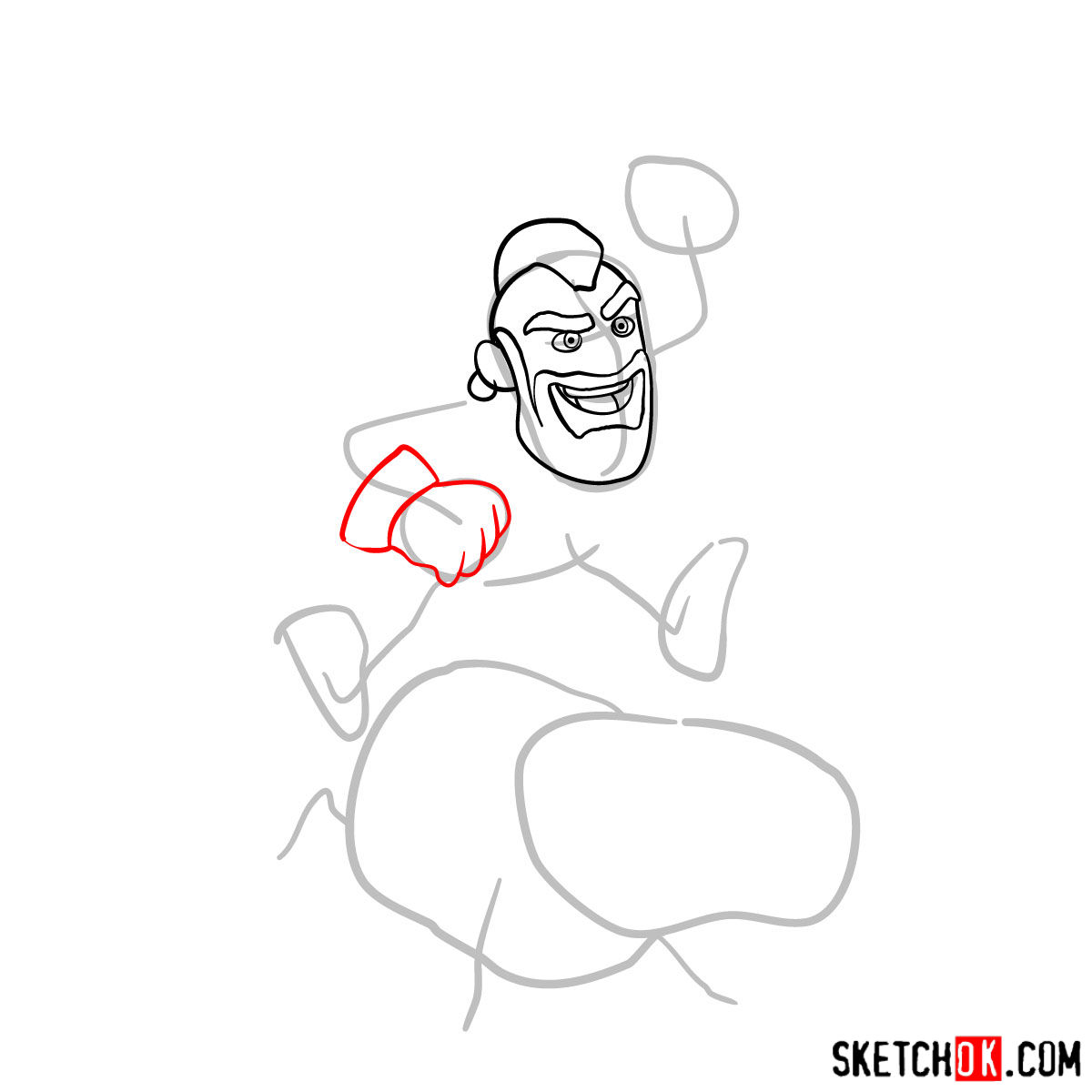 How to draw Hog Rider from Clash of Clans - step 04