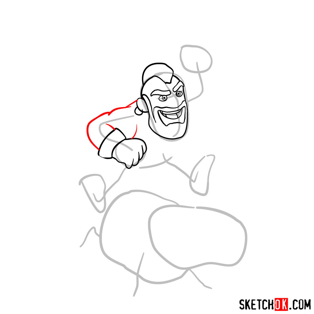 How to draw Hog Rider from Clash of Clans - step 05