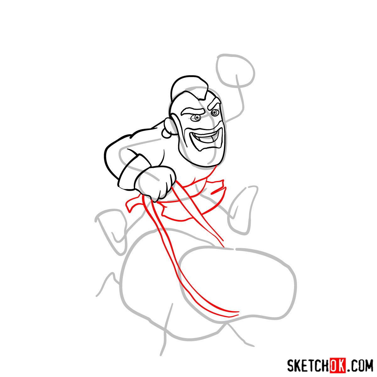 How to draw Hog Rider from Clash of Clans -  step 06