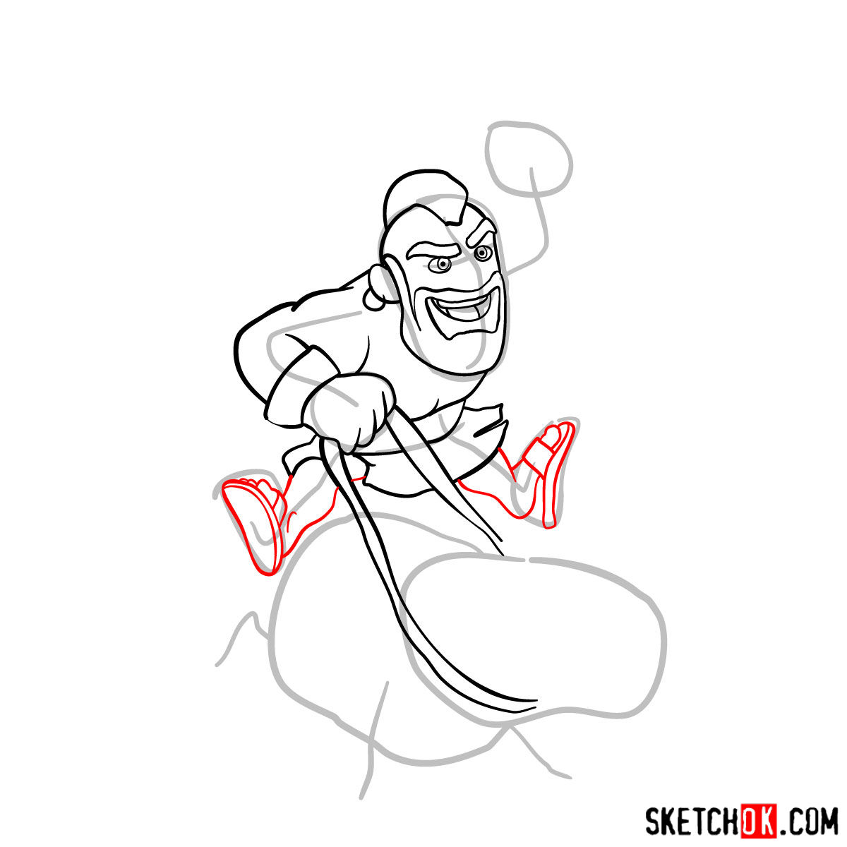 How to draw Hog Rider from Clash of Clans - step 07