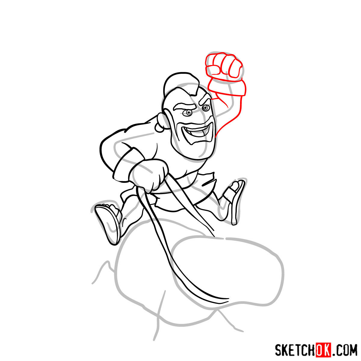 How to draw Hog Rider from Clash of Clans - step 08