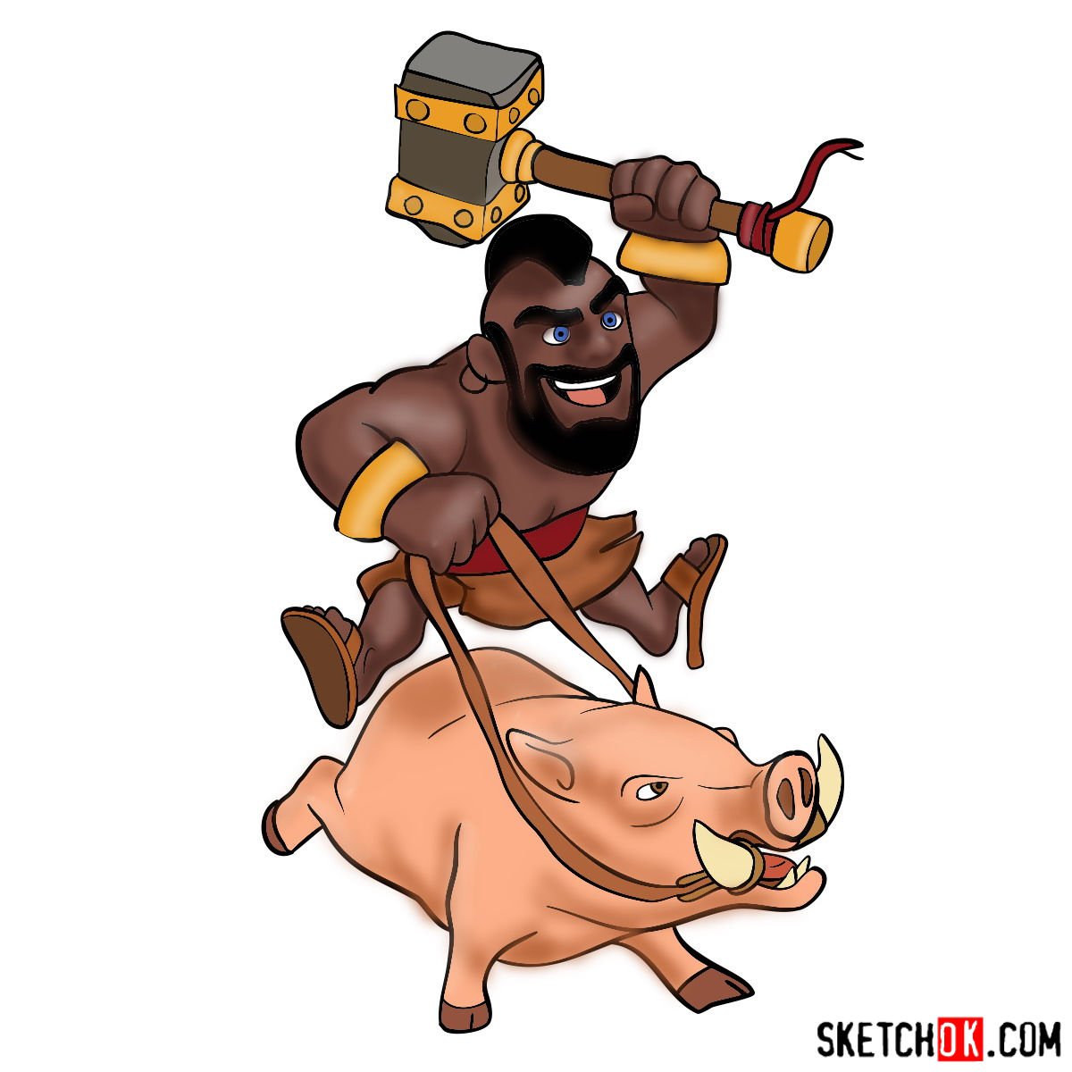 How to draw Hog Rider from Clash of Clans