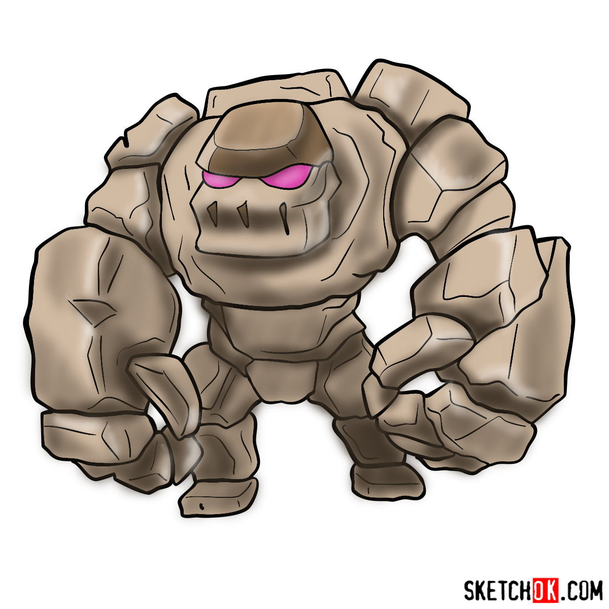 How to draw Golem (Golemite) from Clash of Clans