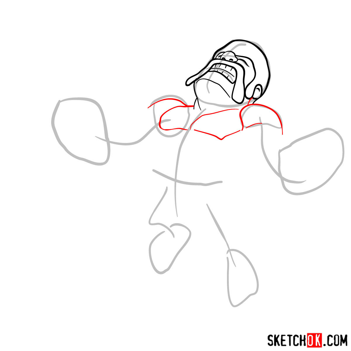 How to draw Raged Barbarian from CoC - step 04