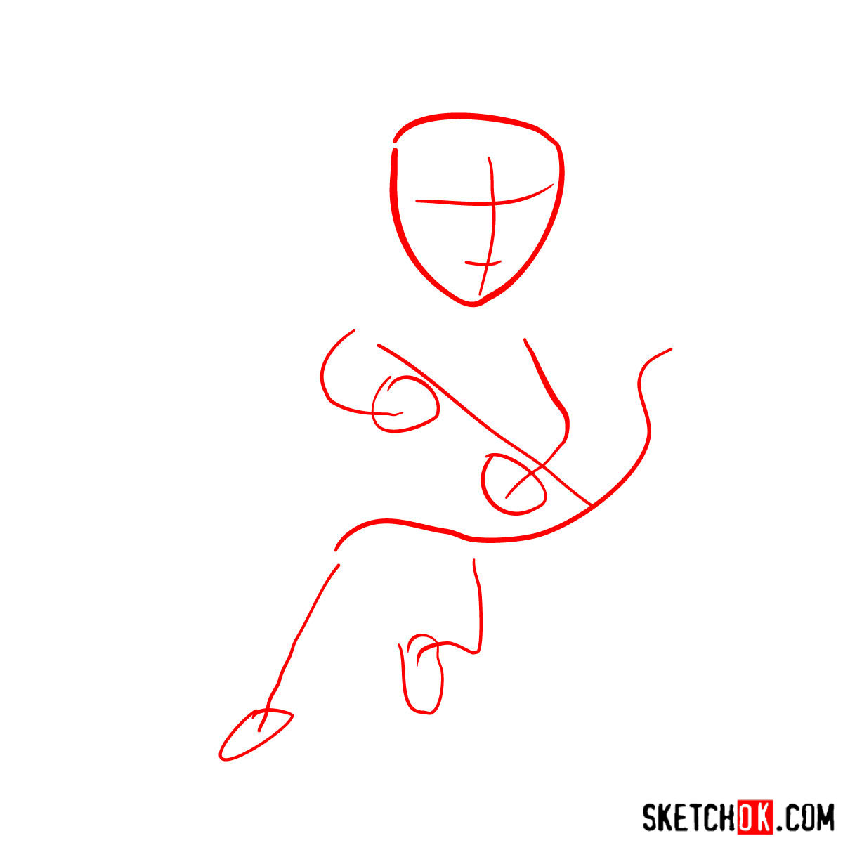 How to draw Sneaky Archer from Clash of Clans - step 01