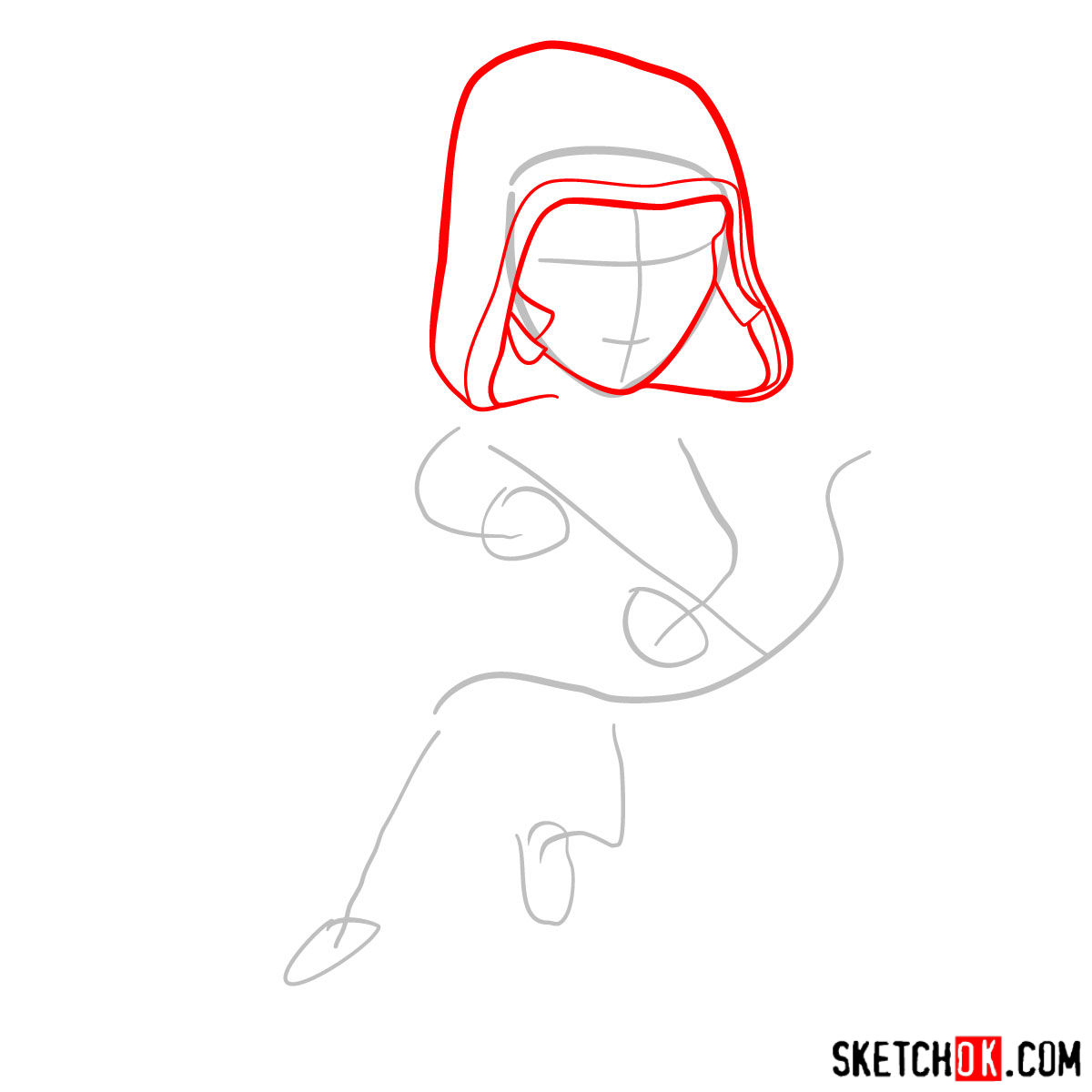 How to draw Sneaky Archer from Clash of Clans - step 02