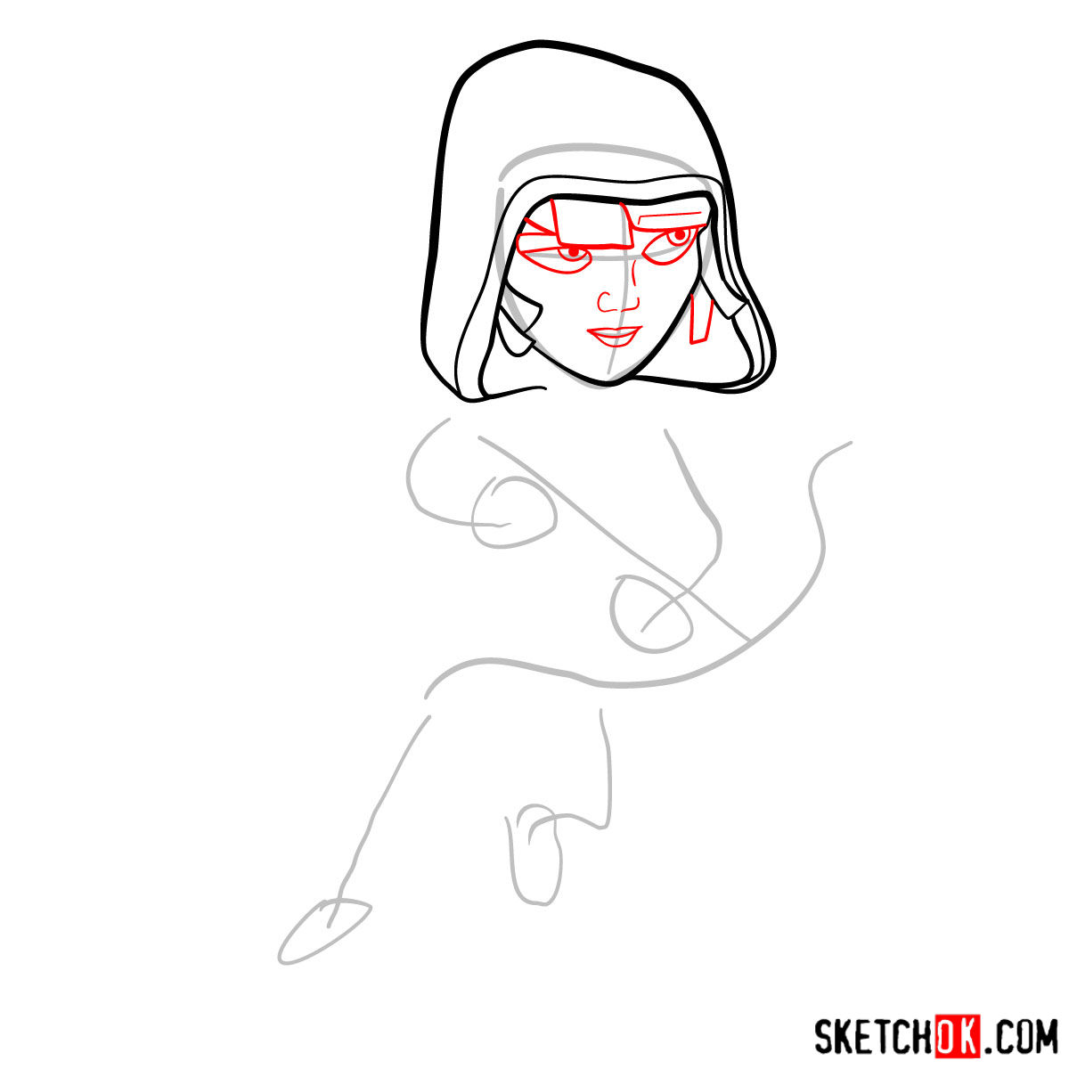 How to draw Sneaky Archer from Clash of Clans - step 03