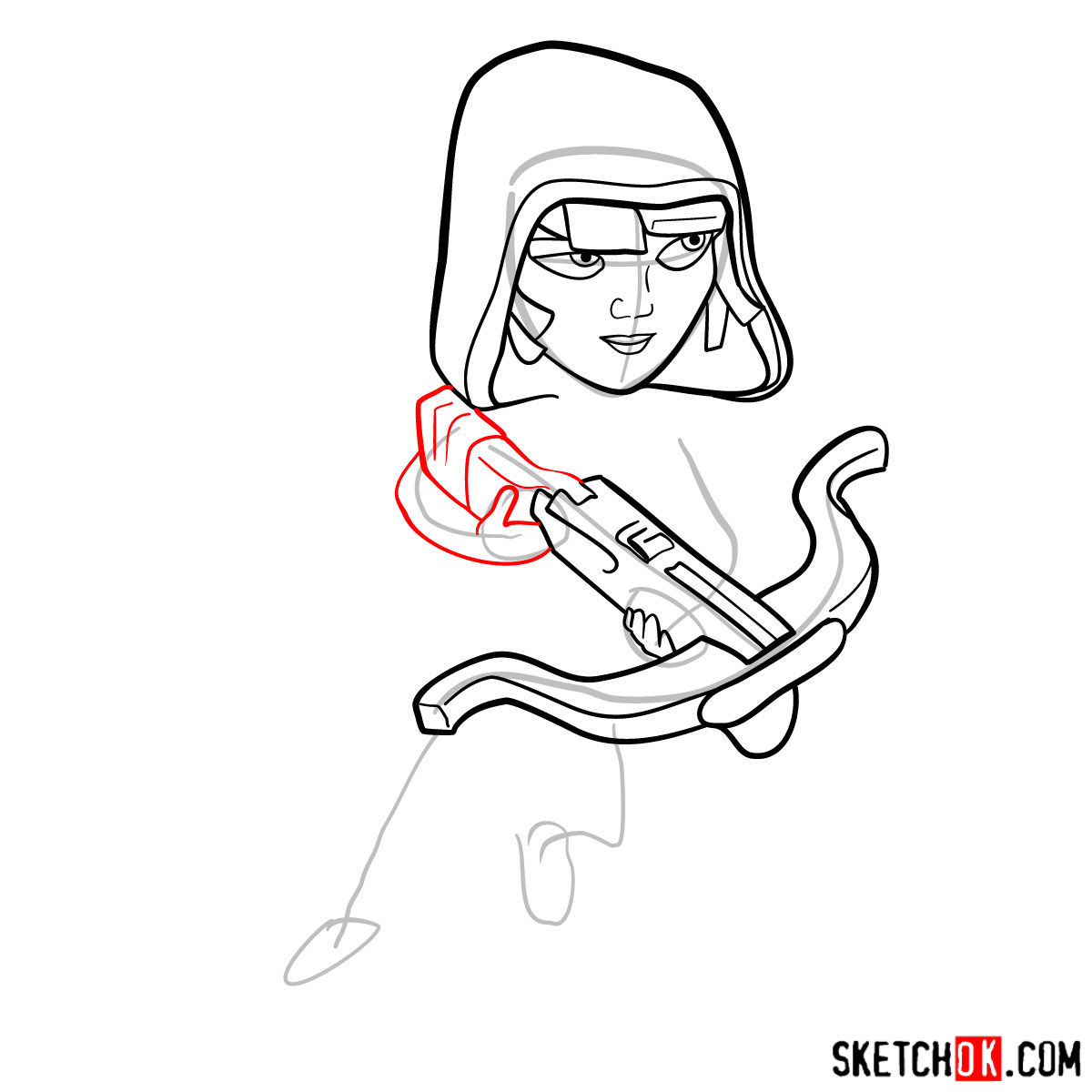 How to draw Sneaky Archer from Clash of Clans - step 05