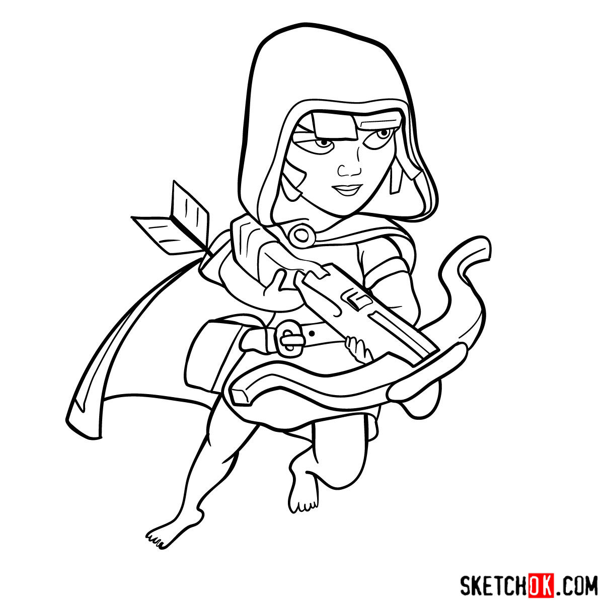 How to draw Sneaky Archer from Clash of Clans - step 10
