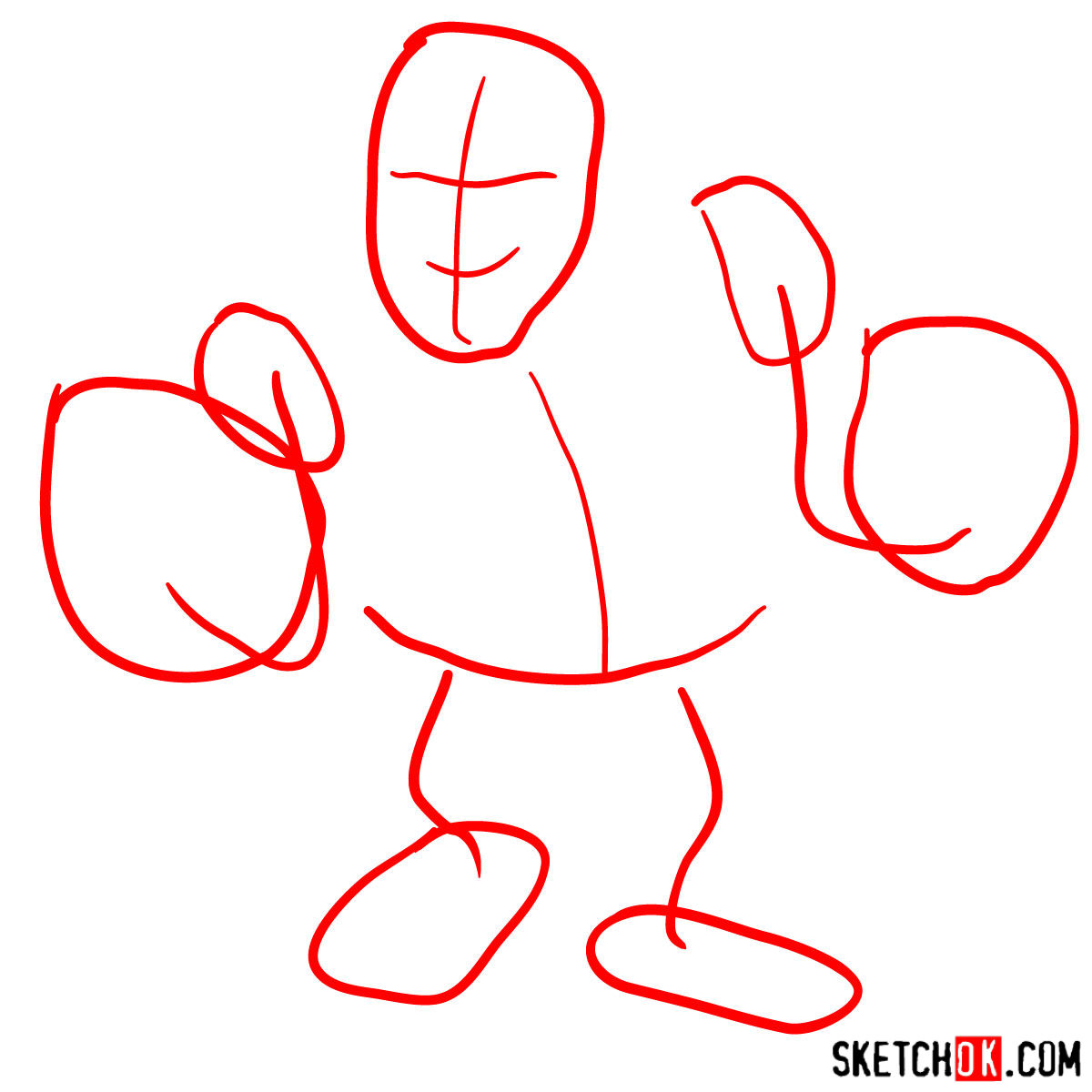 How to draw Boxer Giant from Clash of Clans - step 01
