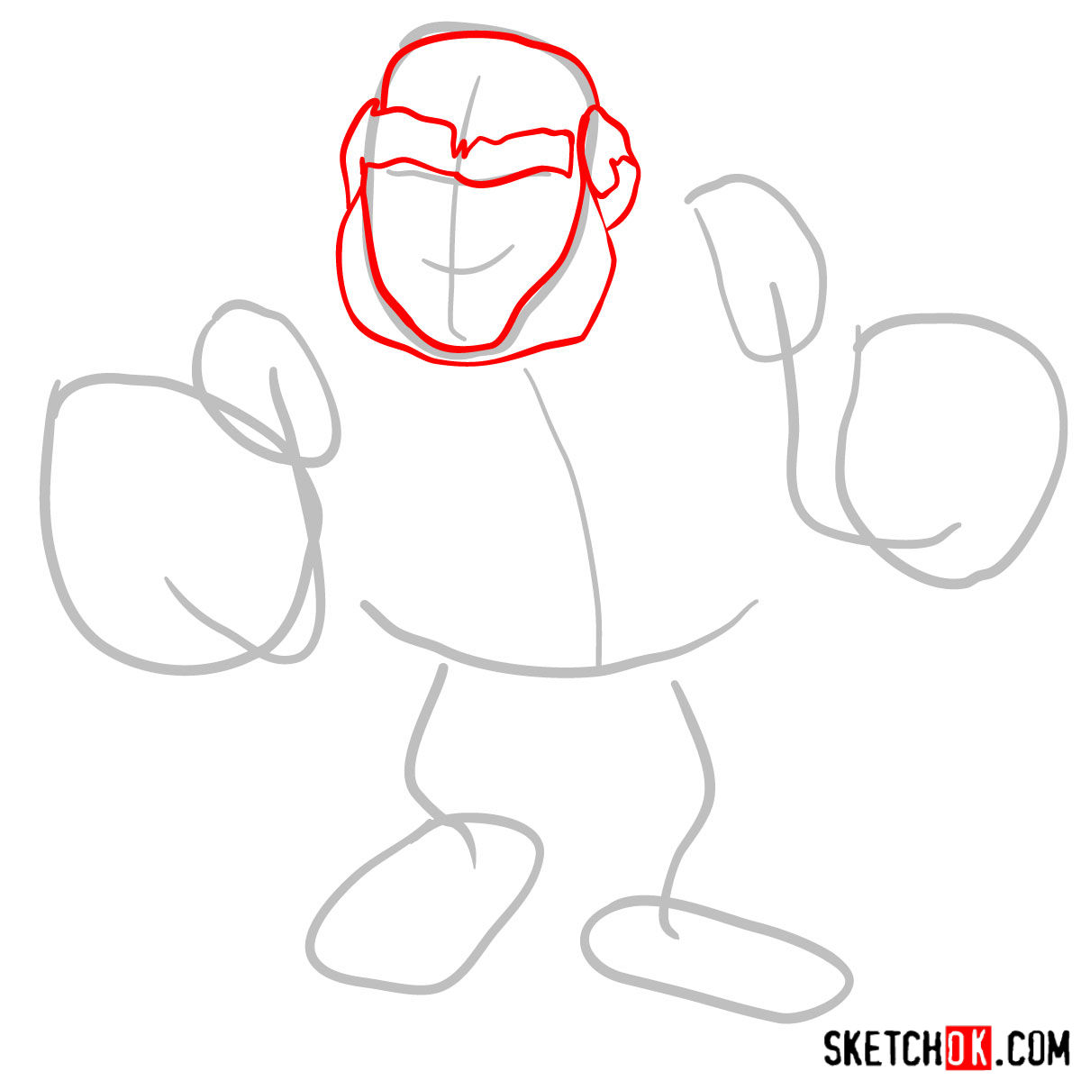 How to draw Boxer Giant from Clash of Clans - step 02
