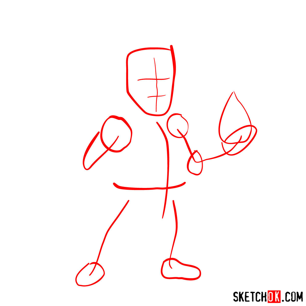 How to draw Ice Wizard from Clash of Clans - step 01