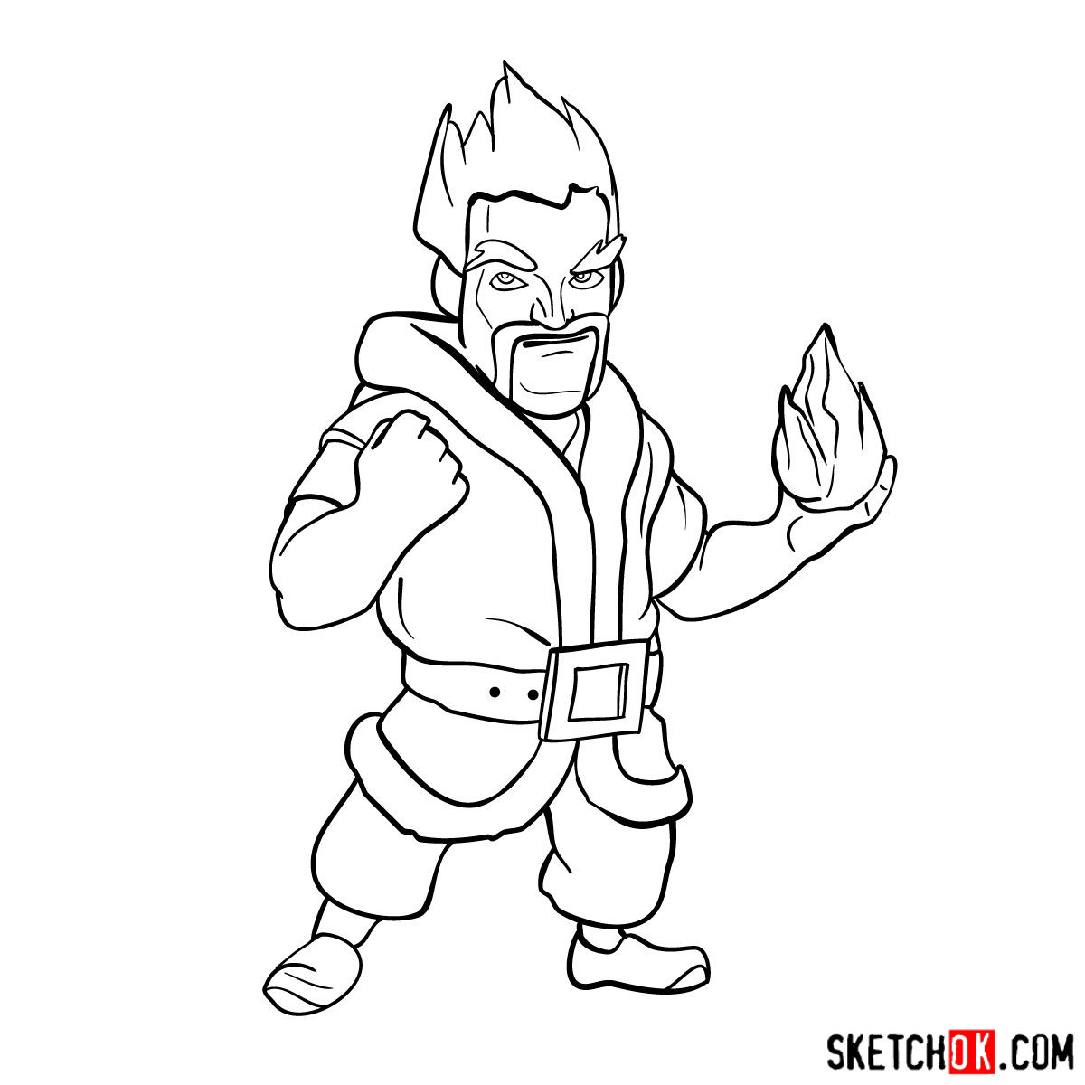 How to draw Ice Wizard from Clash of Clans - step 13