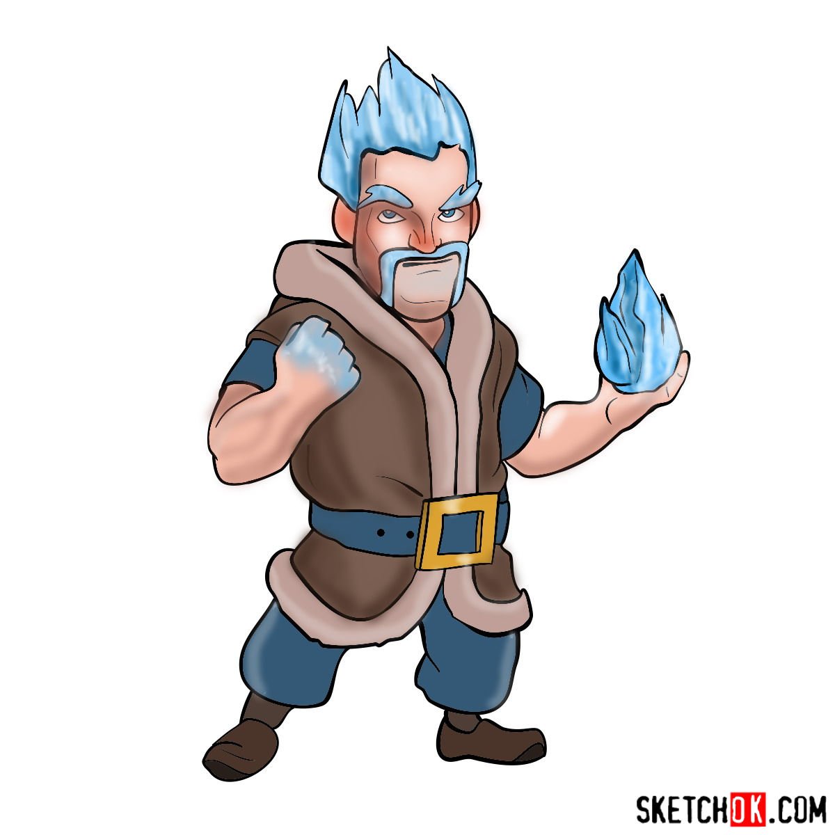 How To Draw Ice Wizard From Clash Of Clans Step By Step