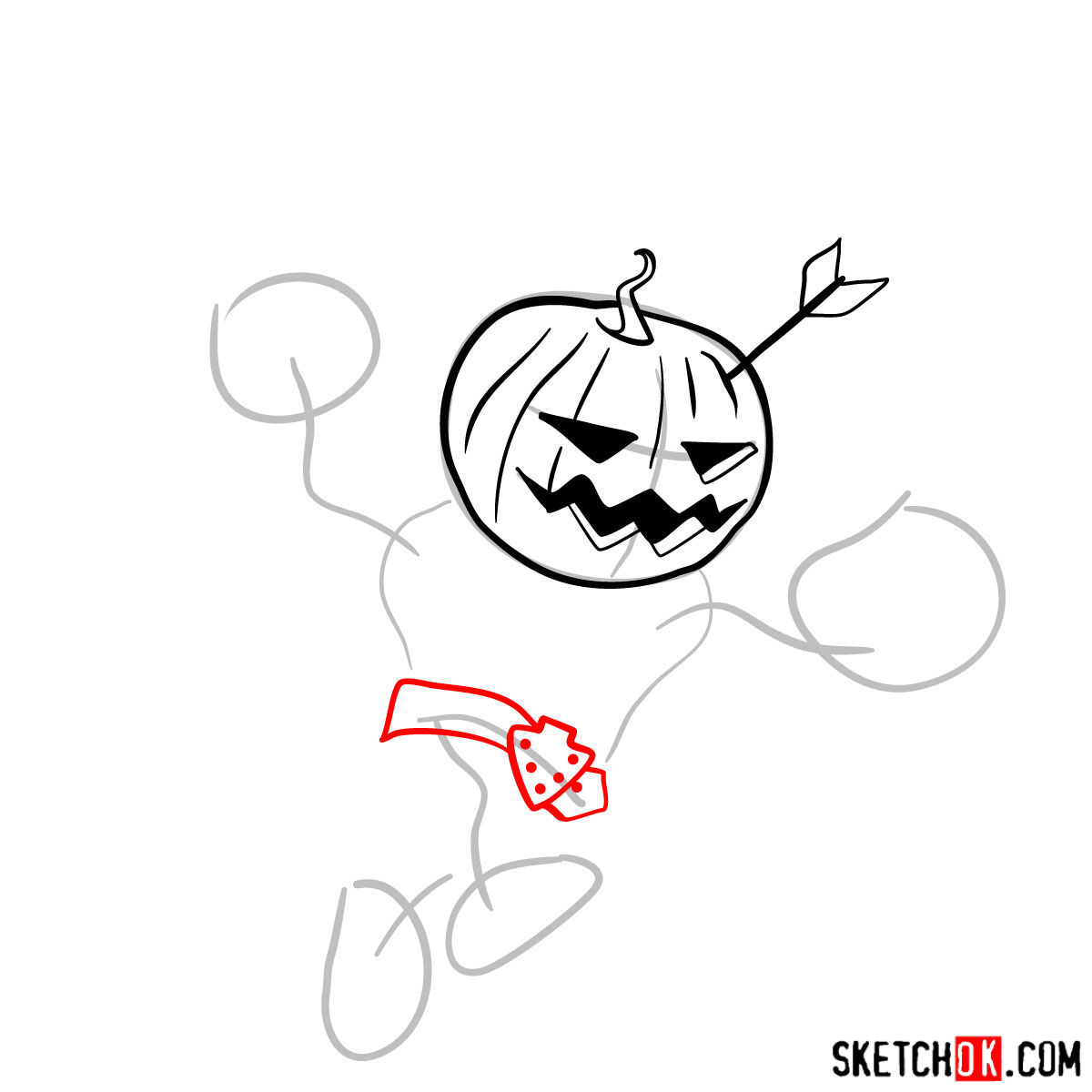 How to draw Pumpkin Barbarian - step 04