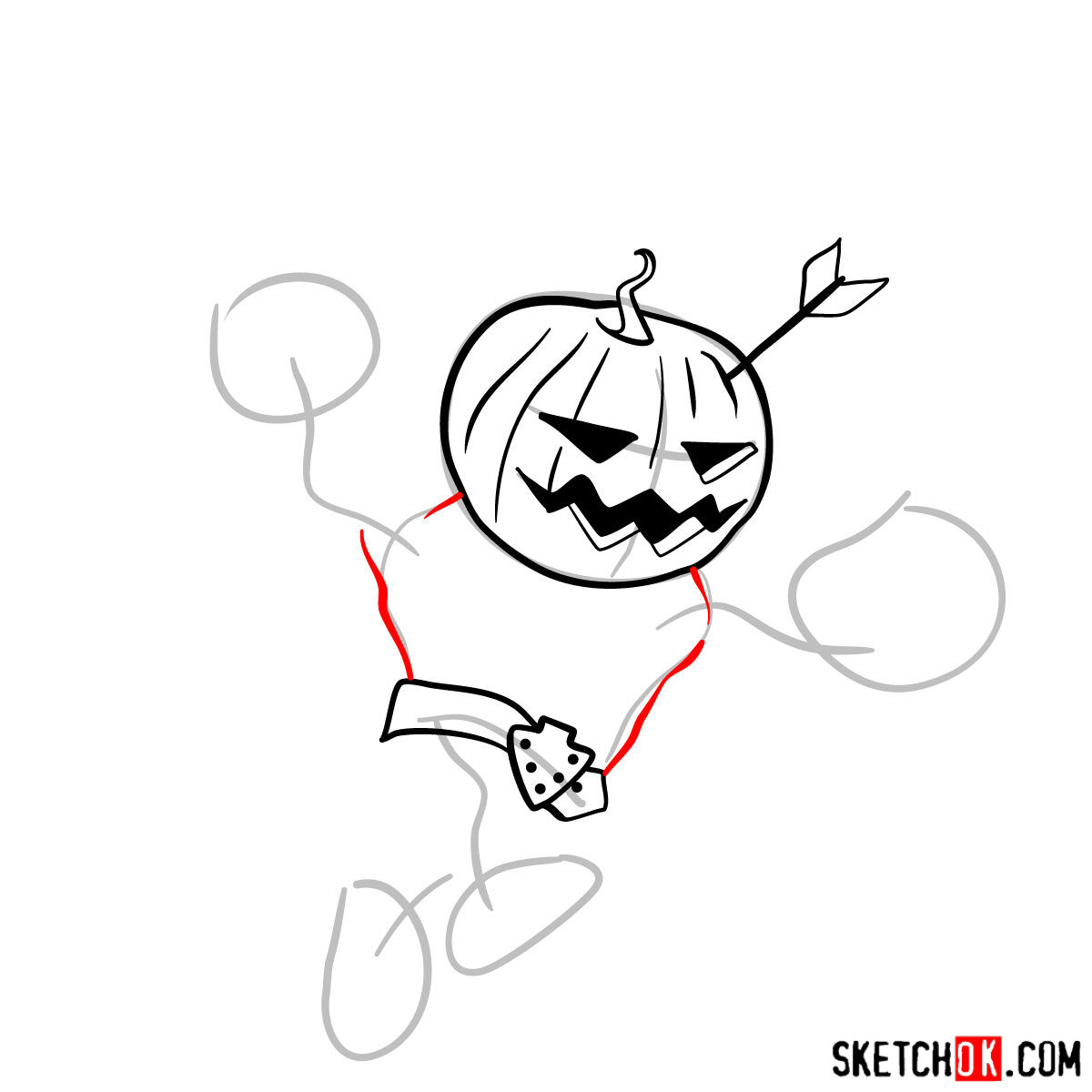 How to draw Pumpkin Barbarian - step 05