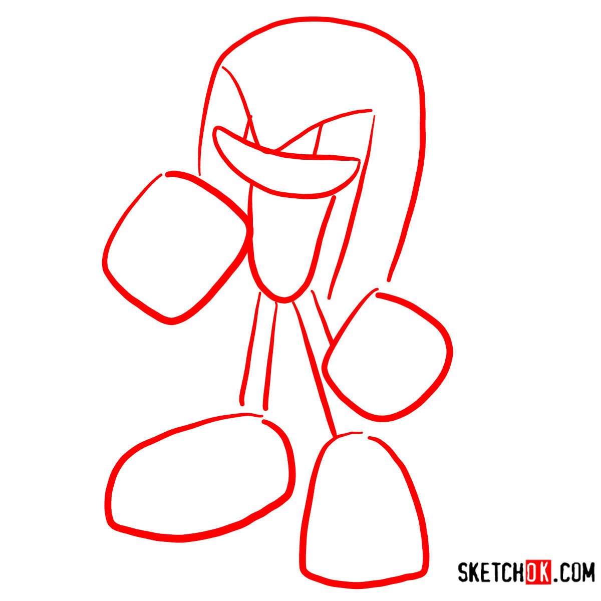 How to draw Knuckles the Echidna | Sonic the Hedgehog - step 01