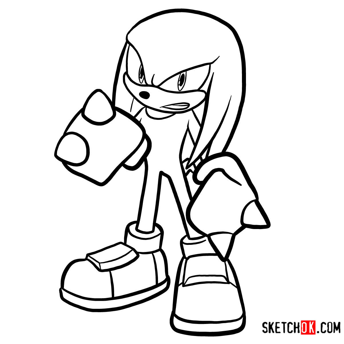 How to draw Knuckles the Echidna Sonic the Hedgehog