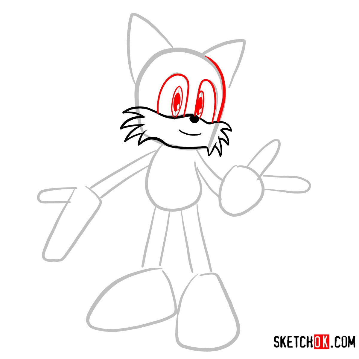 How to draw Tails | Sonic the Hedgehog - step 03