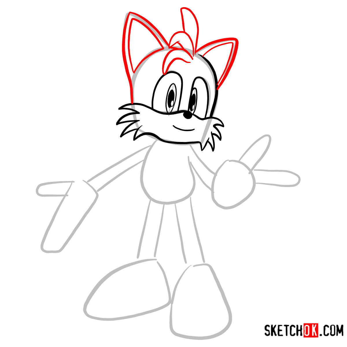 How to draw Tails | Sonic the Hedgehog - step 04