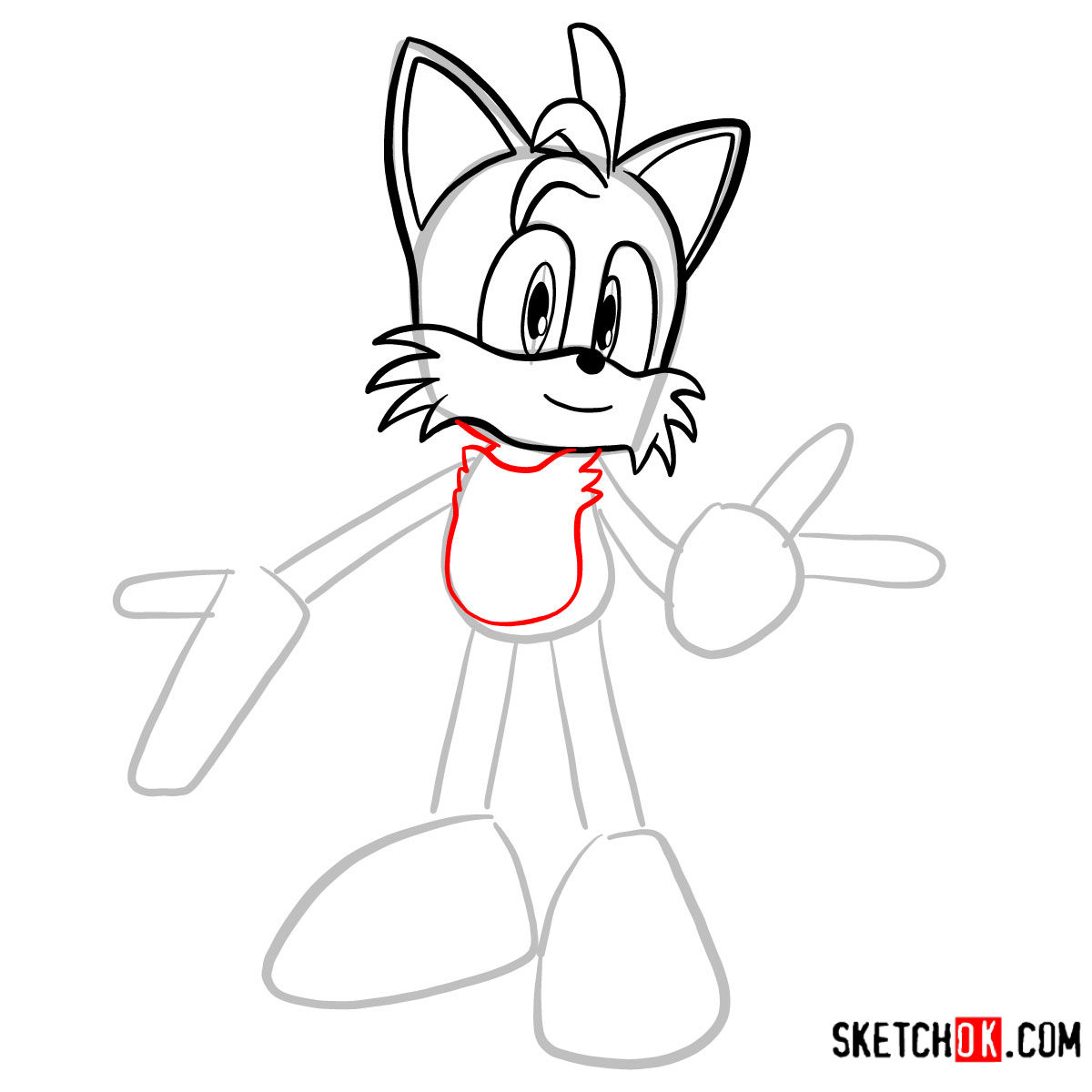 How to draw Tails | Sonic the Hedgehog - step 05