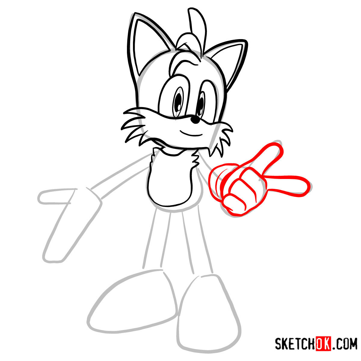 How to draw Tails | Sonic the Hedgehog - step 06