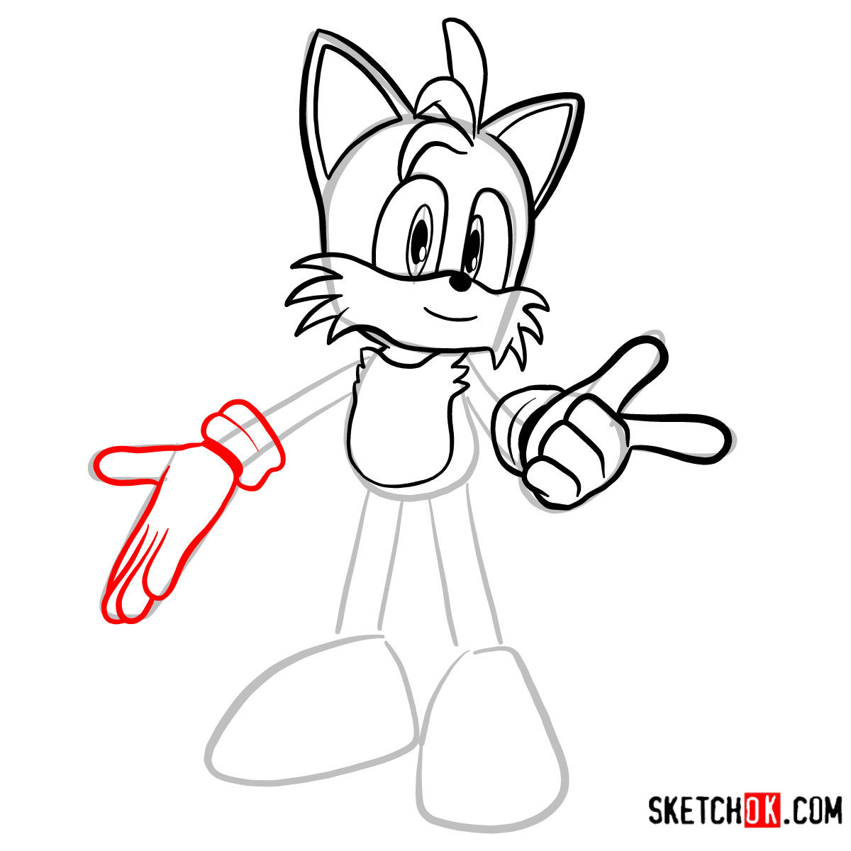 How to draw Tails | Sonic the Hedgehog - step 07