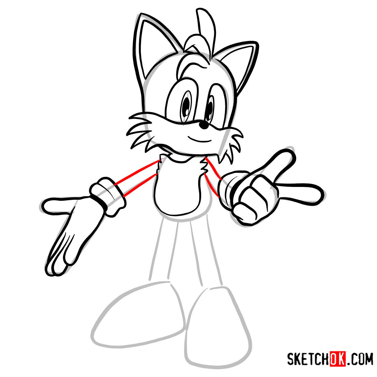 How to draw Tails | Sonic the Hedgehog - step 08