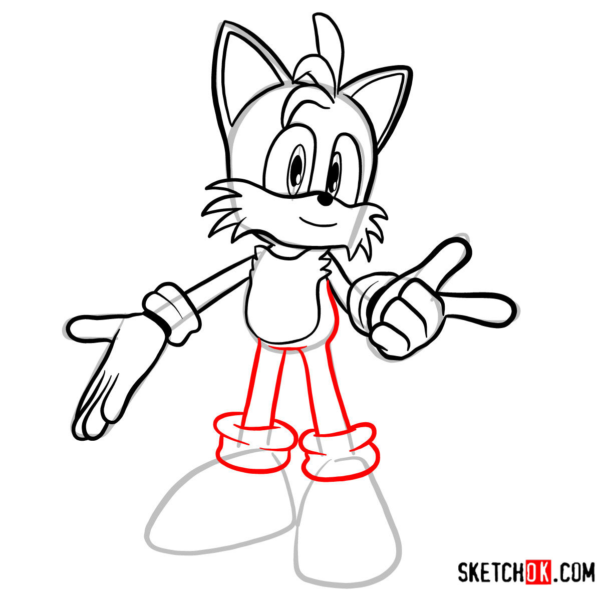 How to draw Tails | Sonic the Hedgehog - step 09