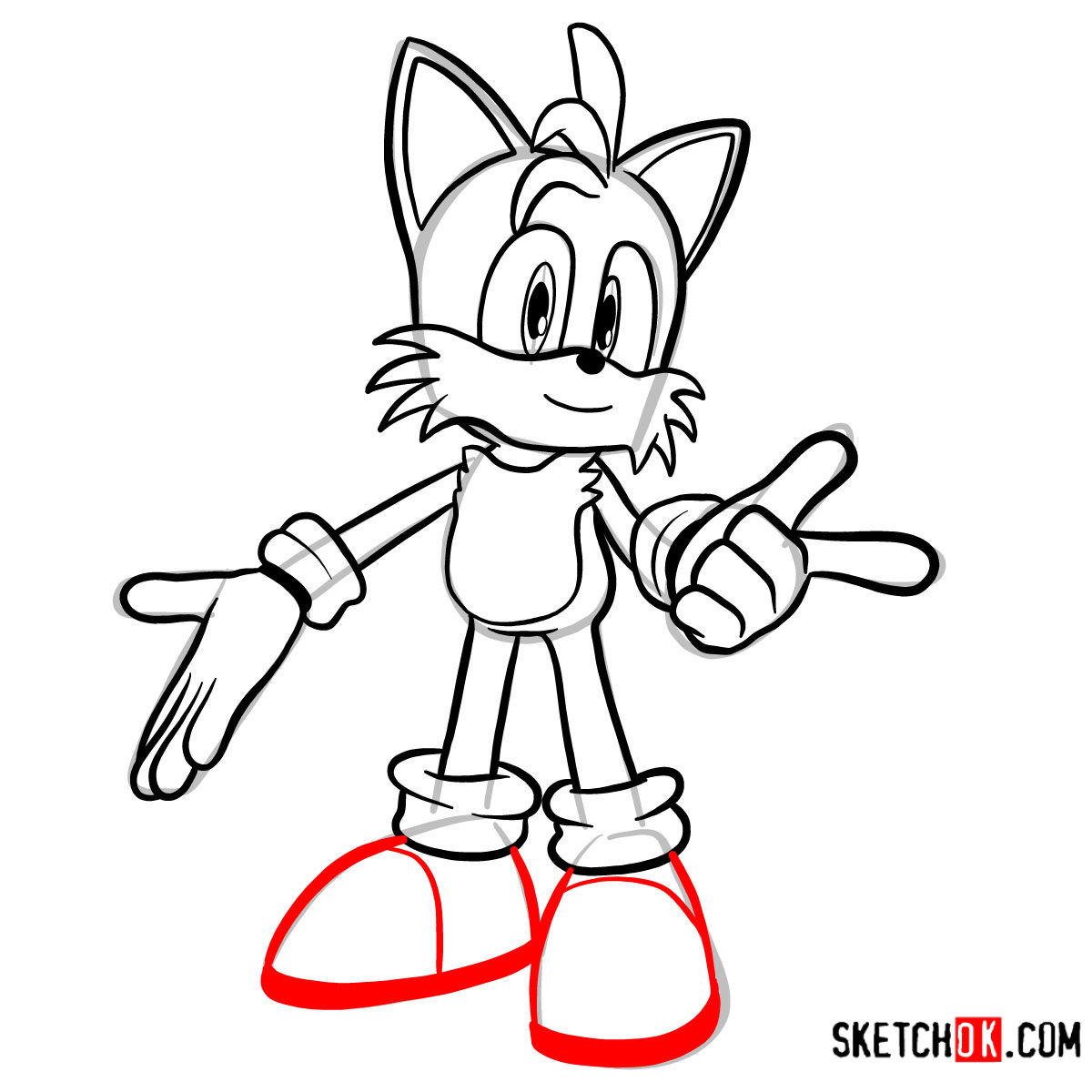 How to draw Tails | Sonic the Hedgehog - step 10