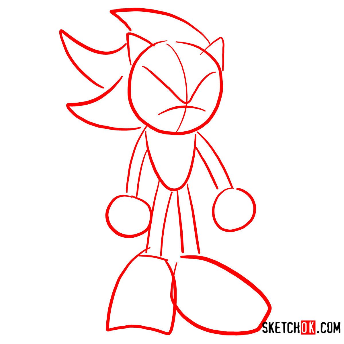 shadow the hedgehog drawing steps