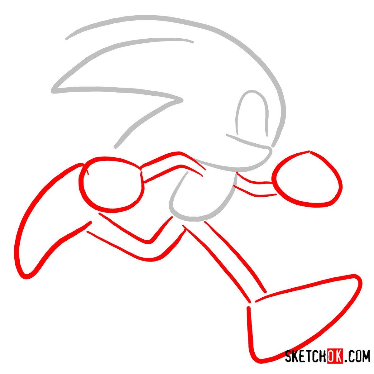 how to draw sonic the hedgehog running