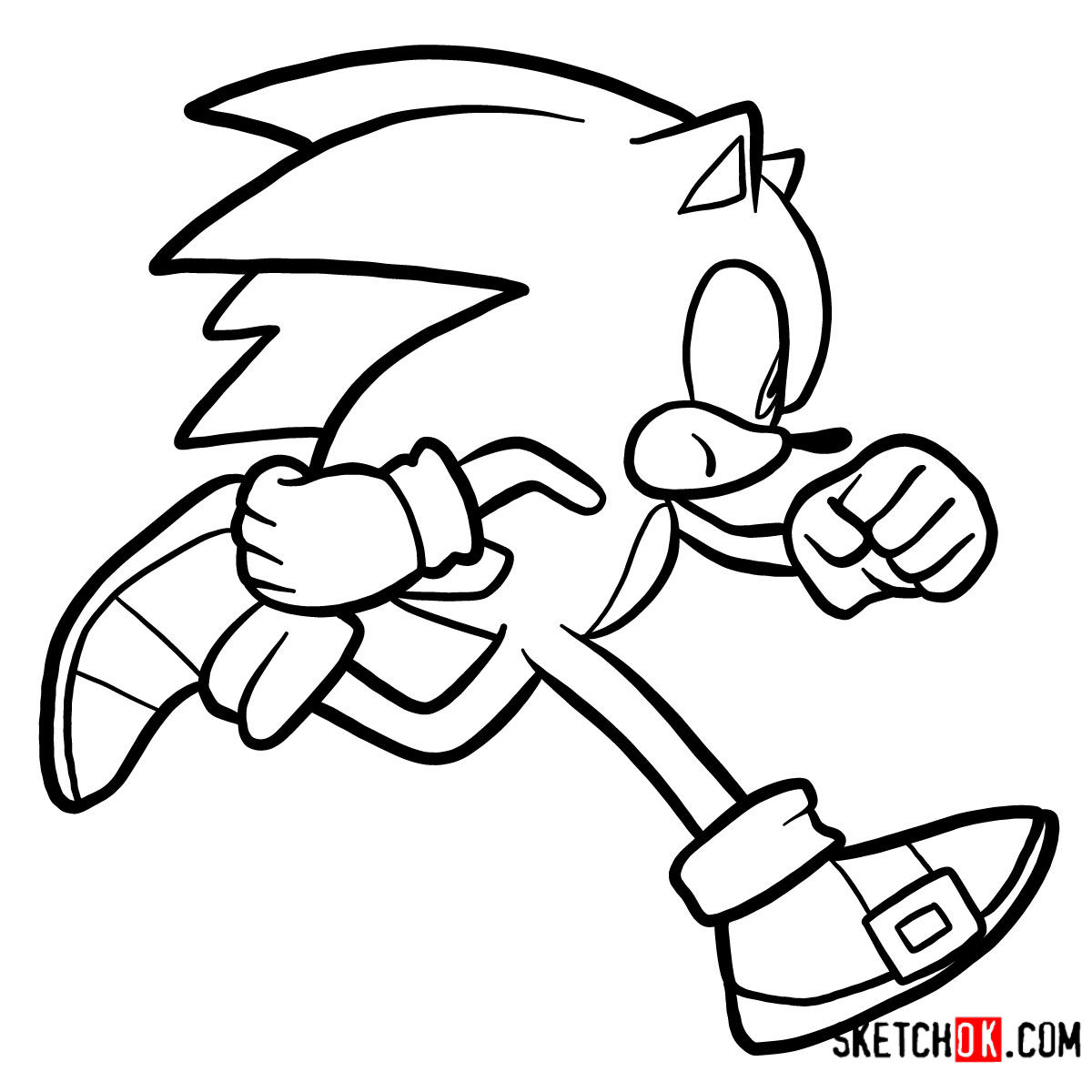 How to draw Sonic from the movie - Sketchok easy drawing guides