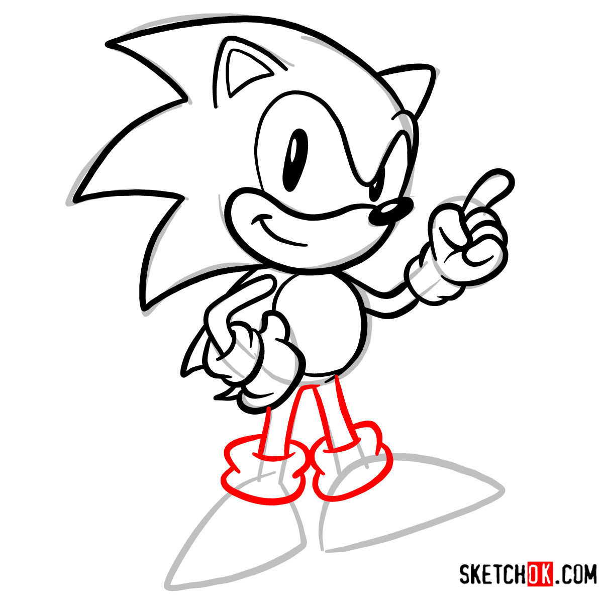 How to draw Sonic the Hedgehog SEGA games style Step by step drawing