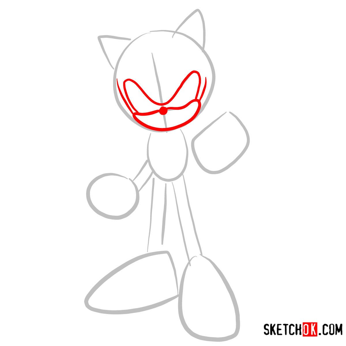 How to draw Sonic from the movie - Sketchok easy drawing guides