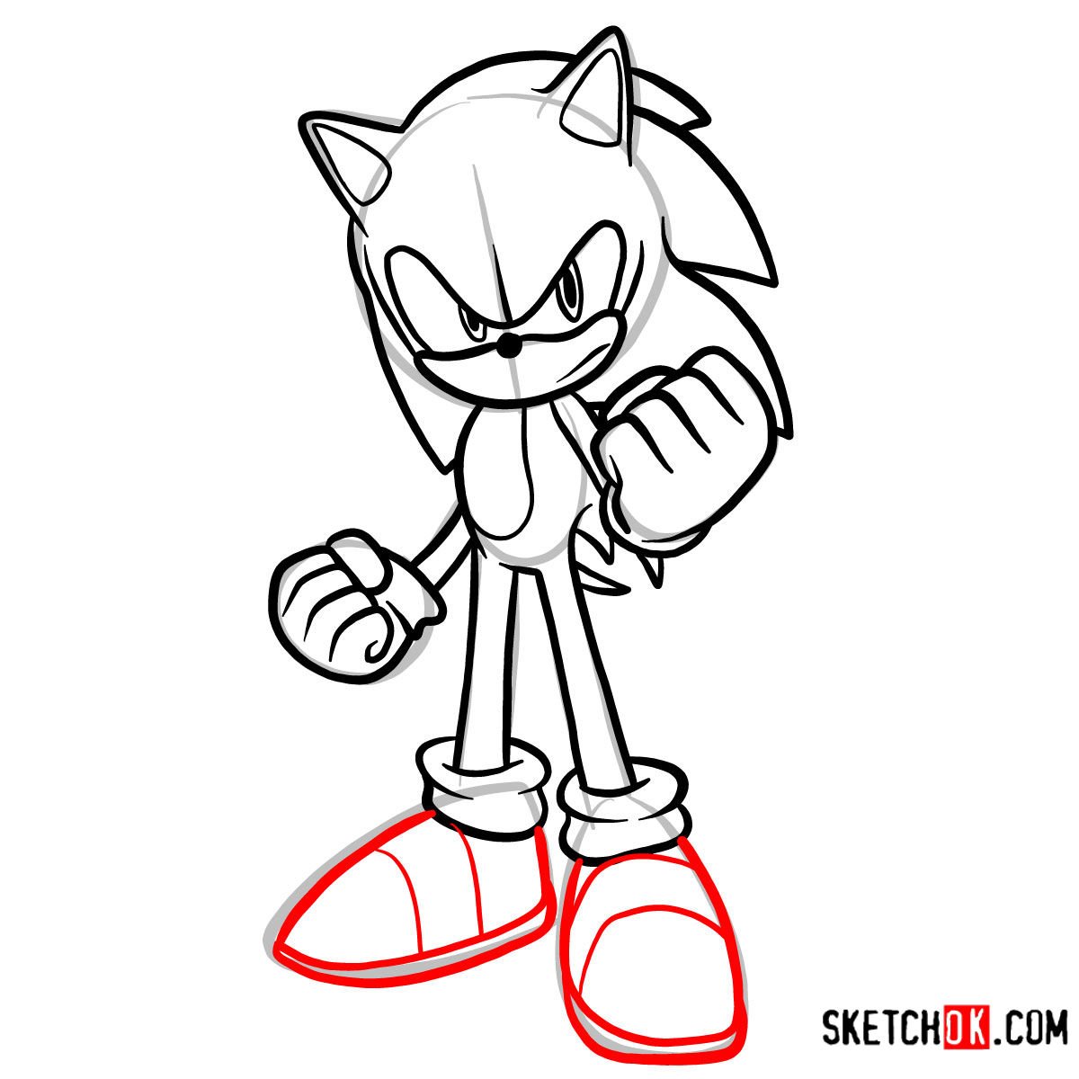 How to draw Sonic the Hedgehog Sketchok easy drawing guides