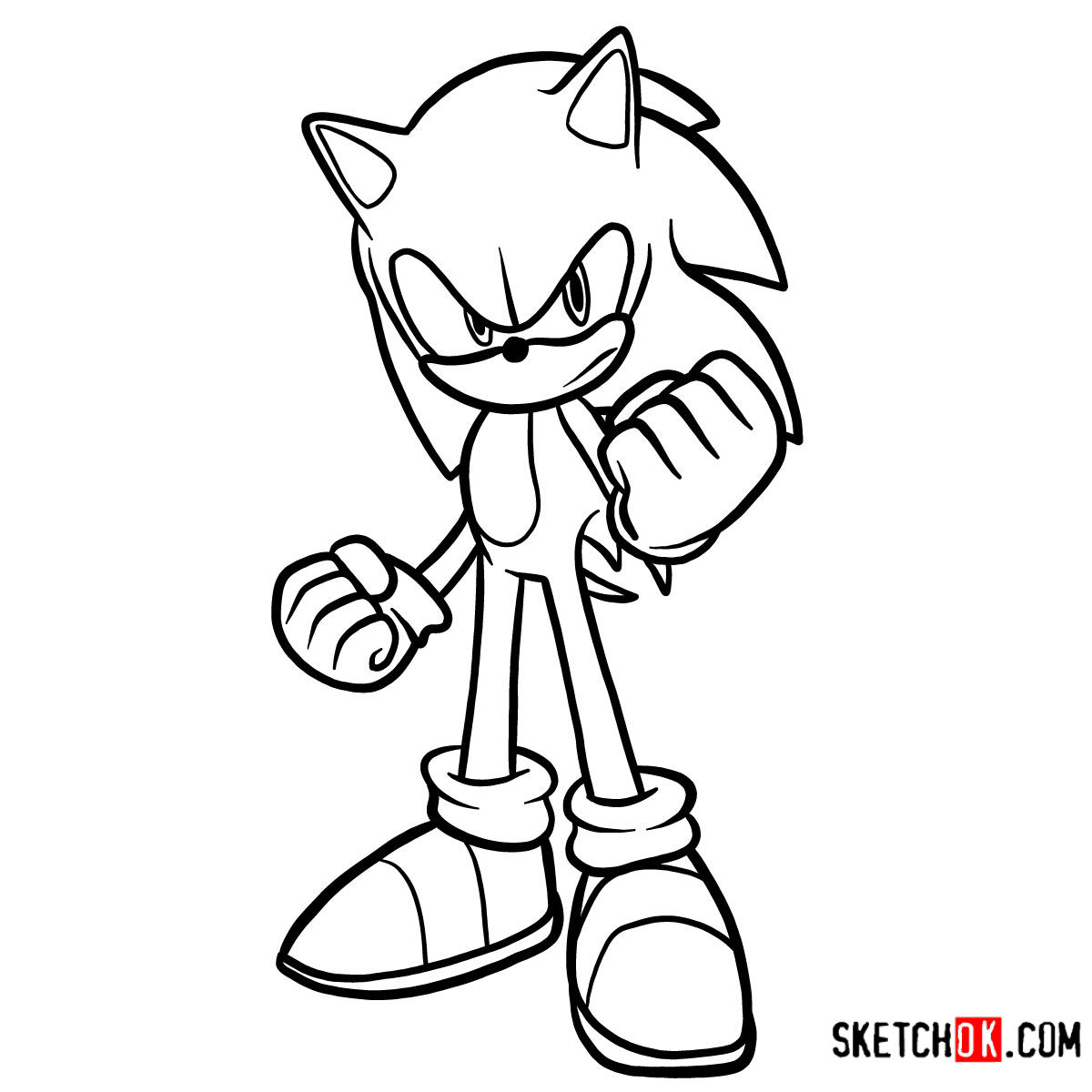 How to draw Sonic the Hedgehog - Sketchok easy drawing guides