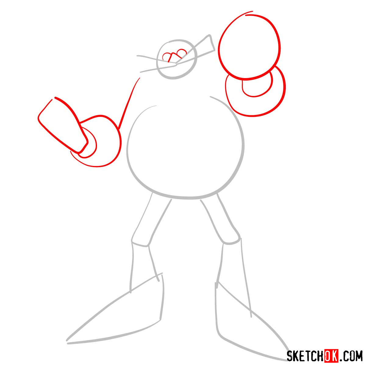 How to draw Dr. Robotnik (Eggman) from Sonic the Hedgehog - step 02