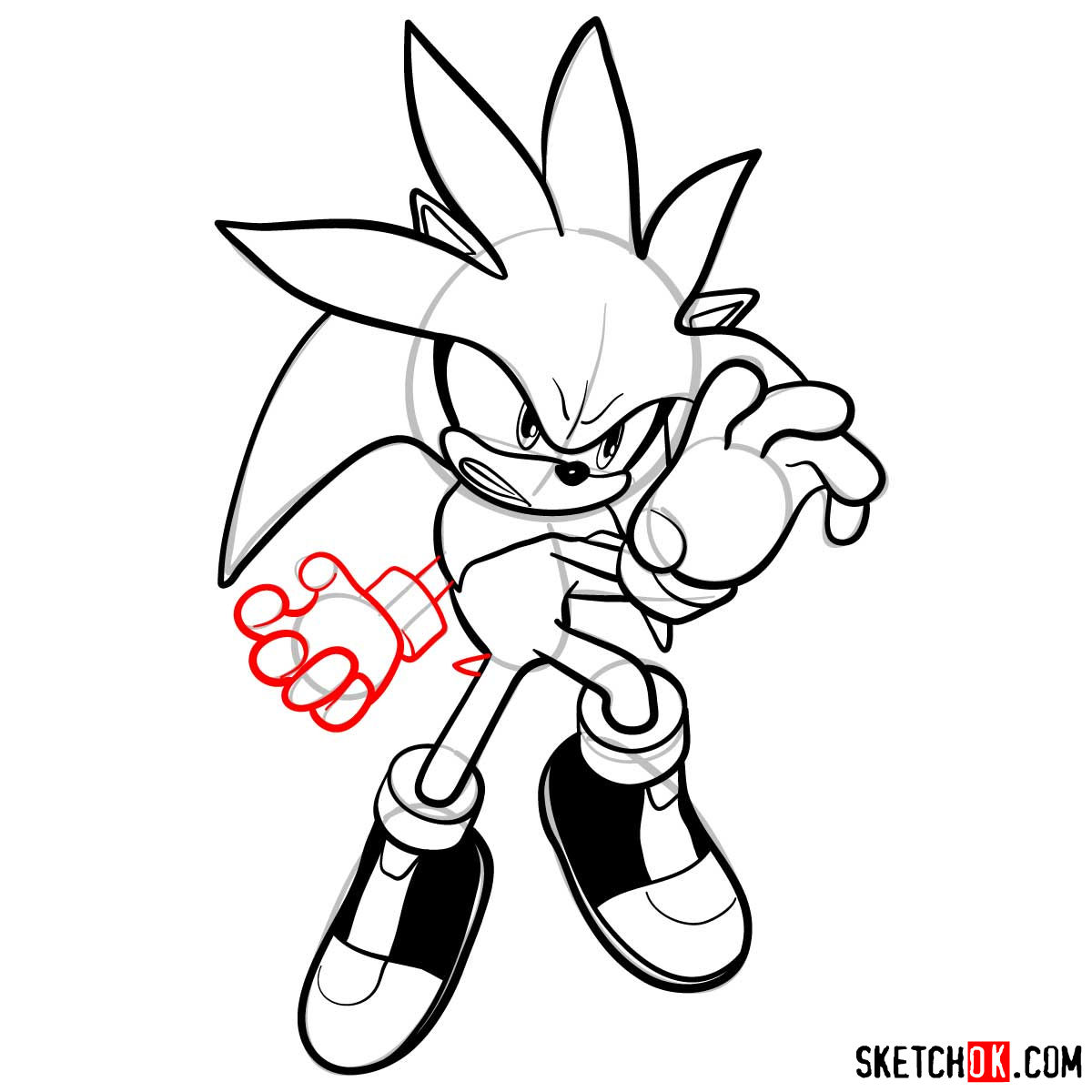 How to draw Silver the Hedgehog | Sonic - step 10