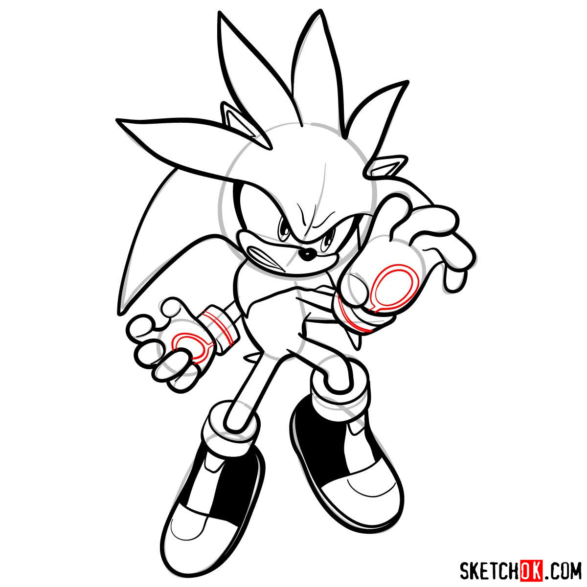 How to draw Silver the Hedgehog | Sonic - step 11
