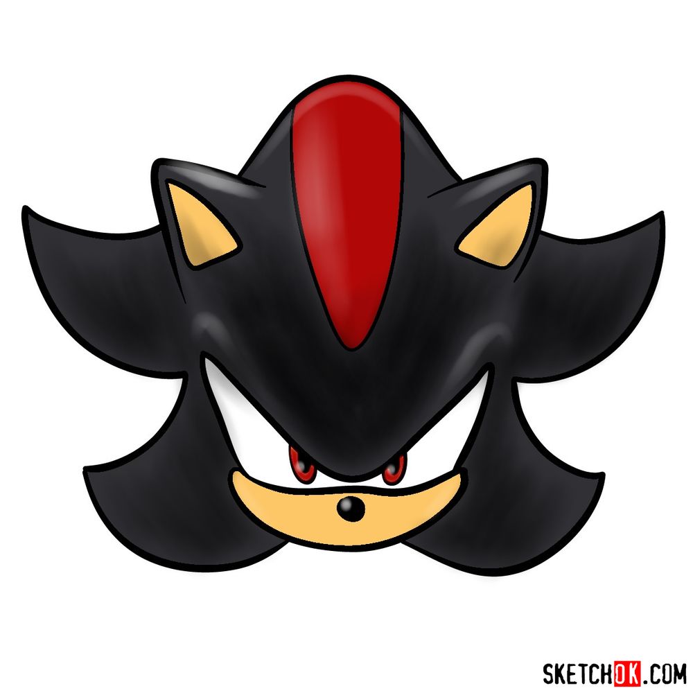 How to draw Shadow the Hedgehog’s face