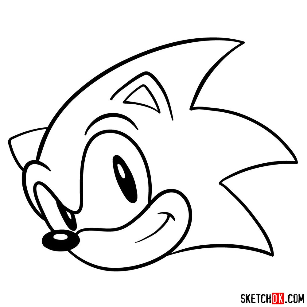 How to draw Sonic the Hedgehog's face - step 11