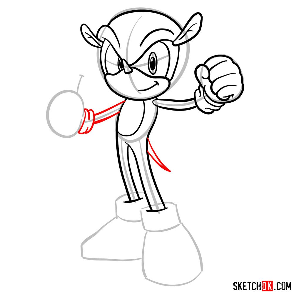 How to draw Mighty the Armadillo - step 12