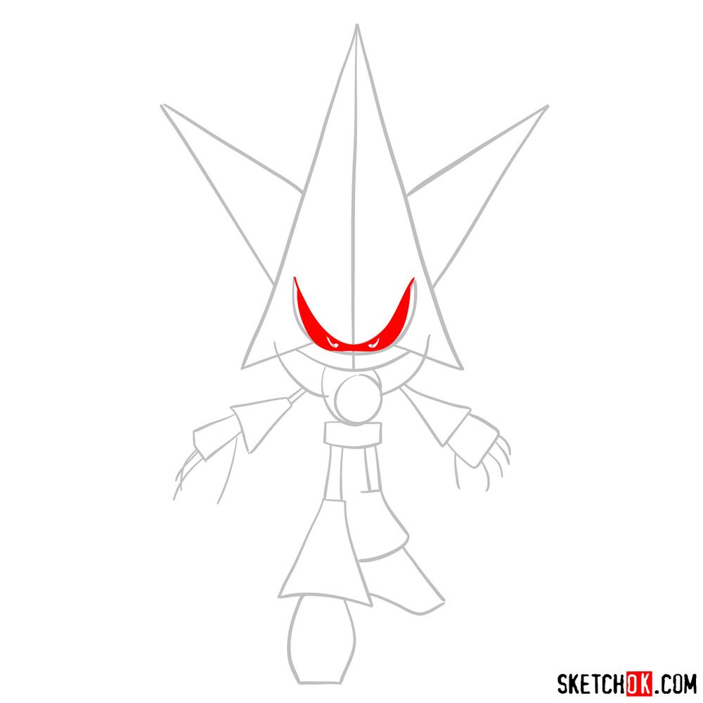 How to draw Neo Metal Sonic - step 04