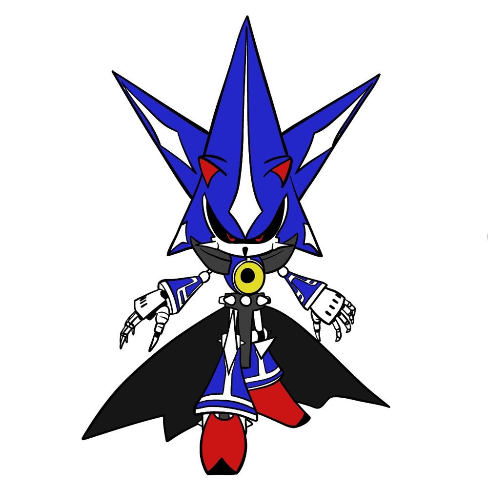 How to draw Neo Metal Sonic - step 28