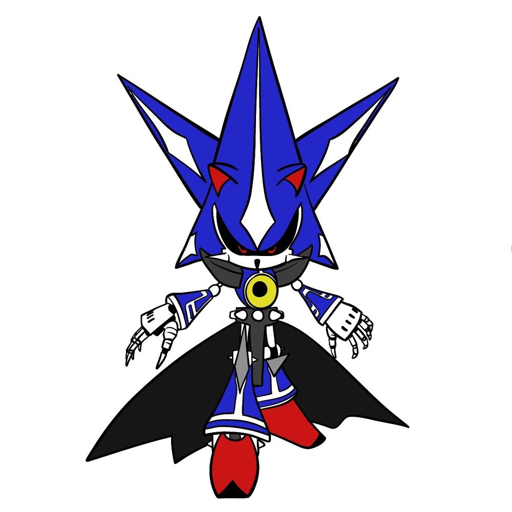 How to draw Neo Metal Sonic - step 29