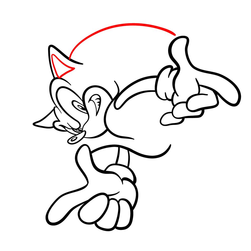 How to draw Sonic (Adventure 1998) - step 13